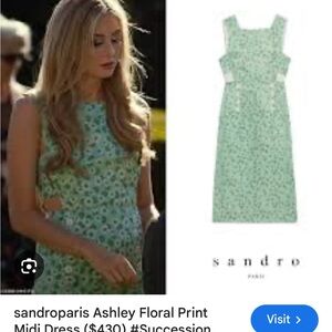 Sandro Paris Floral Print Midi Dress Sz M